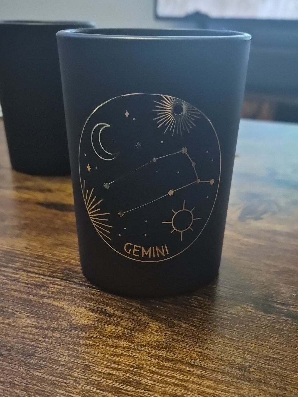 Gemini Matte Black Zodiac Candle Holder - Sonoma